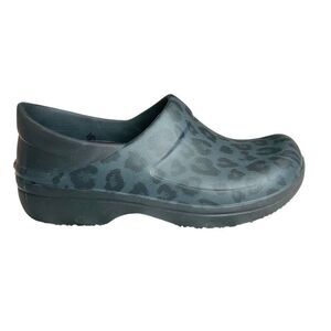 Crocs Neria Pro II Slip Resistant Work Clog Black Leopard Women's 10 Nurse Teach